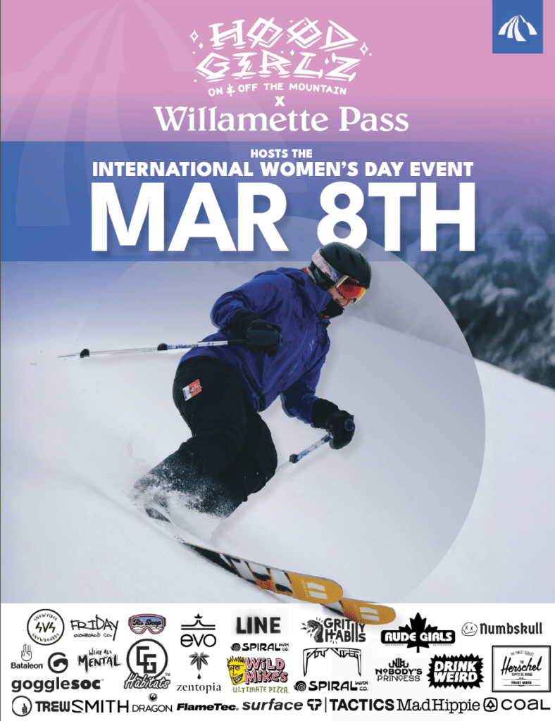 Women's Day Event information at Willamette Pass Ski Resort
